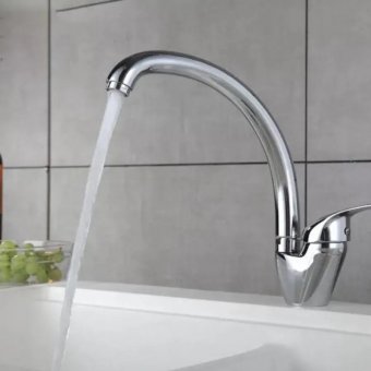 Baterie Bucatarie Crom Lucios LB00C, Pipa Lebada Pivotanta, Cartus Ceramic, Set Complet