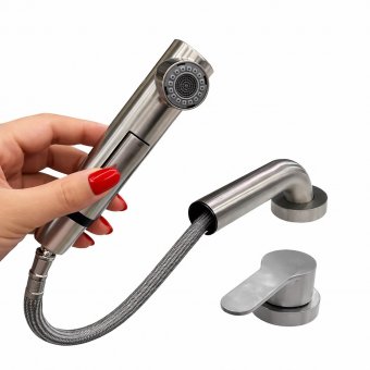 Baterie Bucatarie cu Dus Extractibil Inox Argintiu