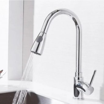 Baterie Bucatarie cu Dus Extractibil, Pipa cu Touch pentru Pornire/Oprire, Inox SUS304, Crom