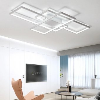 Lustra LED cu telecomanda LANDYN 71W, lumina Rece/Calda/Neutra, Dimabila, Alb