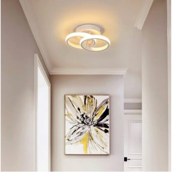 Lustra LED VERTEX CIRCULARA 24W, 2 Cercuri, lumina Rece/Calda/Neutra, Alb