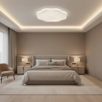 Plafoniera LED Floare 22W, 23 cm, 3000K/4000K/6000K, Alb, Lumina Reglabila