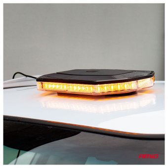 Rampa luminoasa girofar, culoare Orange, alimentare 12 24V, 48 LED-uri, protectie IP56, montaj cu magnet