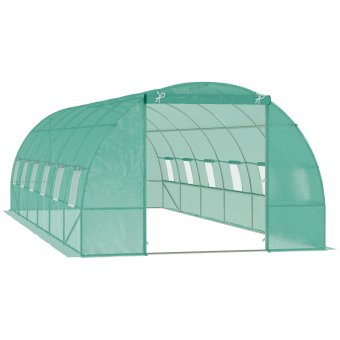 Sera Gradina 8 x 3 x 2 m, Verde, PE si Cadru din Otel