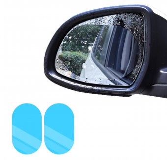 Set 2 x folii universale pentru oglinzi sau geamuri auto, anti ceata, antiaburire, anti stropire, 135 mm x 95 mm