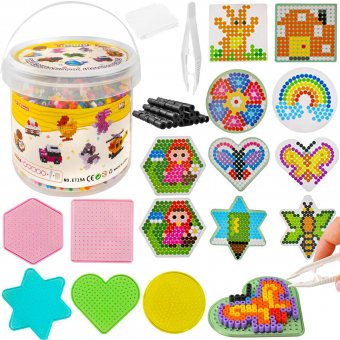 Set Margele de Calcat 5000 Piese, 10 Culori, Forme Incluse, Joc Creativ Copii