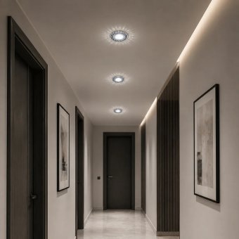 Spot LED ORBITA 5W, Rotund, Lumina Rece 6000K + RGB, Incastrat, Alb