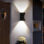 Aplica LED de Exterior si Interior, 2 Surse x 5W, IP65, ABS, Negru, 3000K