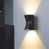 Aplica LED de Exterior si Interior, 2 Surse x 5W, IP65, ABS, Negru, 3000K