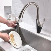 Baterie Bucatarie cu Dus Extractibil, Alama Sanitara, Crom