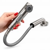 Baterie Bucatarie cu Dus Extractibil Inox Argintiu