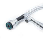 Baterie Bucatarie cu Dus Extractibil, Inox si Alama Crom