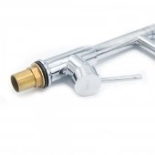 Baterie Bucatarie cu Dus Extractibil, Inox si Alama Crom