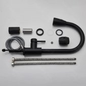 Baterie Bucatarie cu Dus Extractibil, Inox SUS304, Negru