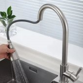 Baterie Bucatarie cu Dus Extractibil, Inox SUS304, Satinat