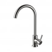 Baterie Bucatarie Monocomanda, Pipa Pivotanta, Cartus Ceramic 40 mm, Inox Satinat