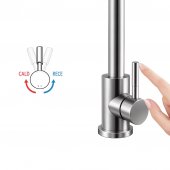 Baterie Bucatarie Monocomanda, Pipa Pivotanta, Cartus Ceramic 40 mm, Inox Satinat