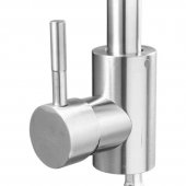 Baterie Bucatarie Monocomanda Pipa Pivotanta Cartus Ceramic Inox Satinat Racorduri Kit Fixare Incluse