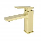 Baterie Lavoar Monocomanda Cartus Ceramic Alama Sanitara Auriu Satin Racorduri si Kit Fixare Incluse