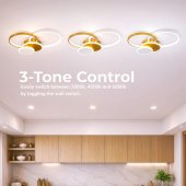 Lustra LED cu telecomanda KILLIAN 80W, 4 Cercuri, lumina Rece/Calda/Neutra, Dimabila, Auriu Alb