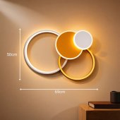 Lustra LED cu telecomanda KILLIAN 80W, 4 Cercuri, lumina Rece/Calda/Neutra, Dimabila, Auriu Alb
