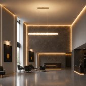 Lustra LED cu Telecomanda, Liniara, Dimabila, Lumina Calda/Neutra/Rece, Alb