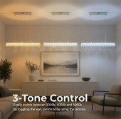 Lustra LED cu Telecomanda, Liniara, Dimabila, Lumina Calda/Neutra/Rece, Alb