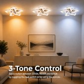 Lustra LED HALESA Magno cu Telecomanda, Cristal, 66W, 5 Surse, Dimabila, Lumina Calda/Neutra/Rece, Auriu