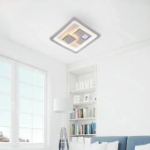 Lustra LED KEREN 24W, Diametru 26cm, Patrata, lumina Rece/Calda/Neutra, Alb