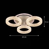 Lustra LED RONDA Nobile 46W, 3 Cercuri, Telecomanda, Dimabila, Lumina Calda/Neutra/Rece, Alb