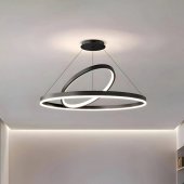 Lustra LED suspendata Amelia, 4000K, 31W, 30x49cm, Negru, Inaltime Reglabila