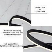 Lustra LED suspendata Amelia, 4000K, 31W, 30x49cm, Negru, Inaltime Reglabila