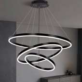Lustra LED suspendata Pagano, 46W, 4000K, 30x40x49cm, Negru, Inaltime Reglabila