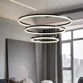 Lustra LED suspendata Pagano, 46W, 4000K, 30x40x49cm, Negru, Inaltime Reglabila