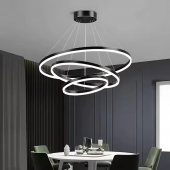 Lustra LED suspendata Pagano, 46W, 4000K, 30x40x49cm, Negru, Inaltime Reglabila