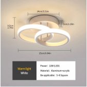 Lustra LED VERTEX CIRCULARA 24W, 2 Cercuri, lumina Rece/Calda/Neutra, Alb