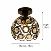 Lustra Vera, 1*E27, Negru, Metal si Cristal