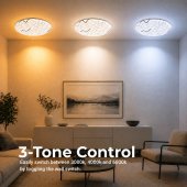 Plafoniera LED 31W, 35 cm, 3000K/4000K/6000K, Alb, Lumina Reglabila