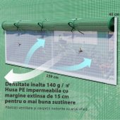Sera de Gradina din Otel Galvanizat, 3 Usi Rulante, 6 Ferestre, 5.94 x 3 x 2 m, Verde