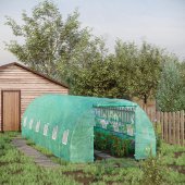 Sera Gradina 8 x 3 x 2 m, Verde, PE si Cadru din Otel