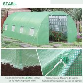 Sera Tip Tunel pentru Plante, Verde 5.95 x 3 x 2 m