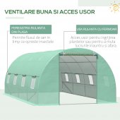 Sera Tip Tunel pentru Plante, Verde 5.95 x 3 x 2 m
