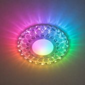 Spot LED ORBITA Model 2, 5W, Rotund, Lumina Rece 6000K + RGB, Incastrat, Alb