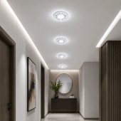 Spot LED ORBITA Model 3, 5W, Rotund, Lumina Rece 6000K + RGB, Incastrat, Alb