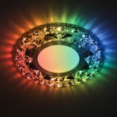 Spot LED ORBITA Model 3, 5W, Rotund, Lumina Rece 6000K + RGB, Incastrat, Alb