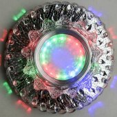Spot LED ORBITA Model 9, 5W, Rotund, Lumina Rece 6000K + RGB, Incastrat, Alb